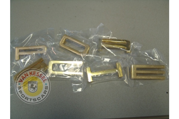 Embleem letters "Porsche" goud 911, 912 en 914 65-76