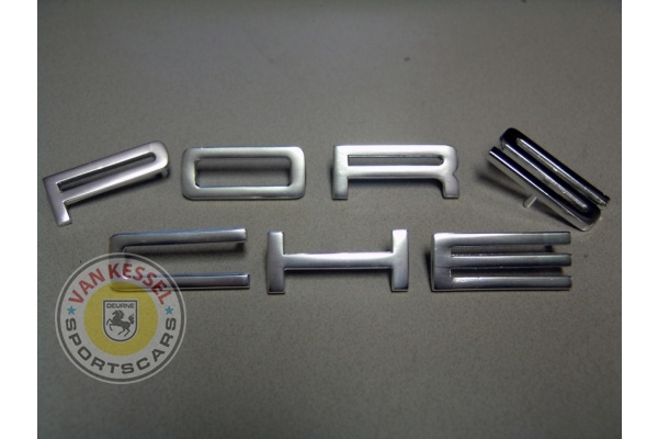 Embleem letters "Porsche" zilver 911 en 912, 65-73