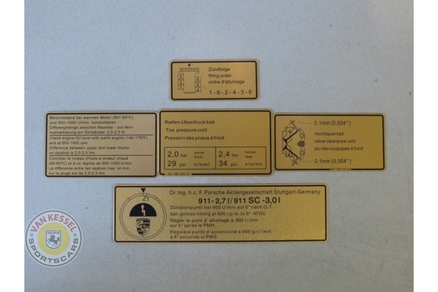 0000 - Stickerset motorruimte 911 2.7-3.0 76-77