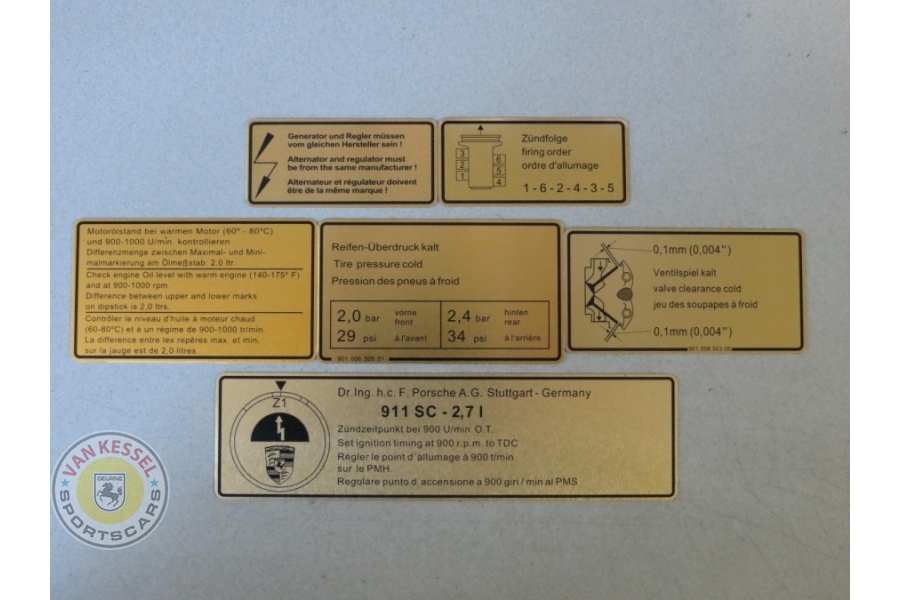 0000 - Stickerset motorruimte 911 2.7 RS 1973