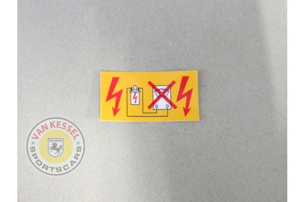Sticker 'Vorsicht Zundanlage' gele rand, op bobine 911 65-89