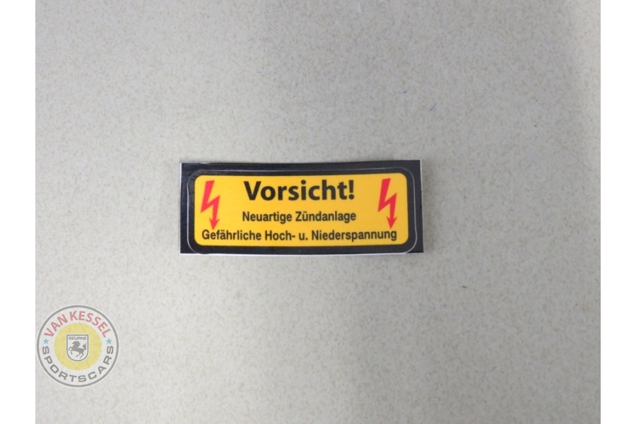 93060270200 - Sticker 'Vorsicht Zundanlage' zwarte rand, bobine en schakelkast 911 65-89