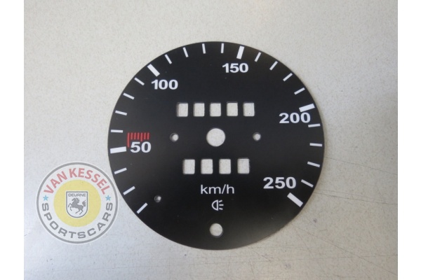 KM-tellerplaatje 250km/u mechanisch 911 69-74 sticker