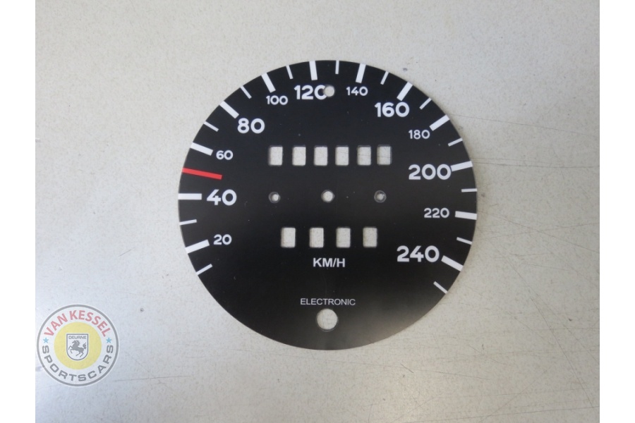 91164151600 - KM-tellerplaatje 240km/u electronisch 911 75-83 sticker