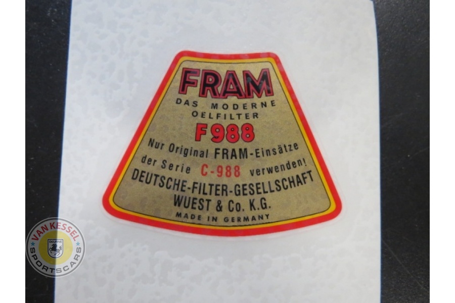 PCG70100900 - Sticker 'Fram' op oliefilter 356