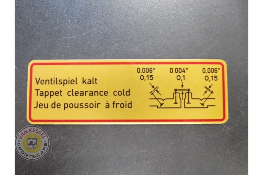 64470100100 - Sticker 'Ventilspiel' voor 356