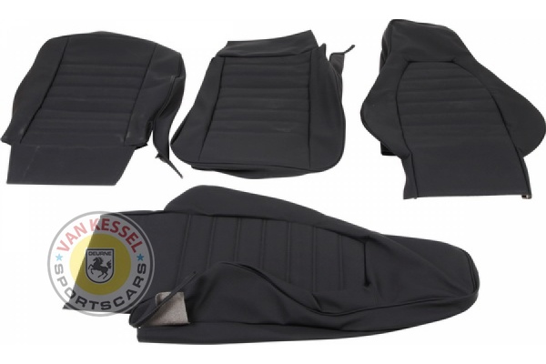 set of seat covers for 2 chairs 1974-1984 black leatherette