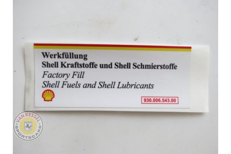 93000654300 - Sticker Werkfullung Shell voor 964