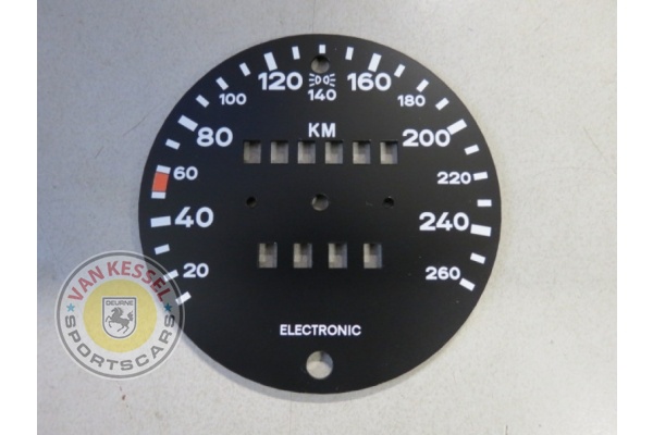 KM-tellerplaatje 260km/u elektronisch 911 84-89 vervangplaatje