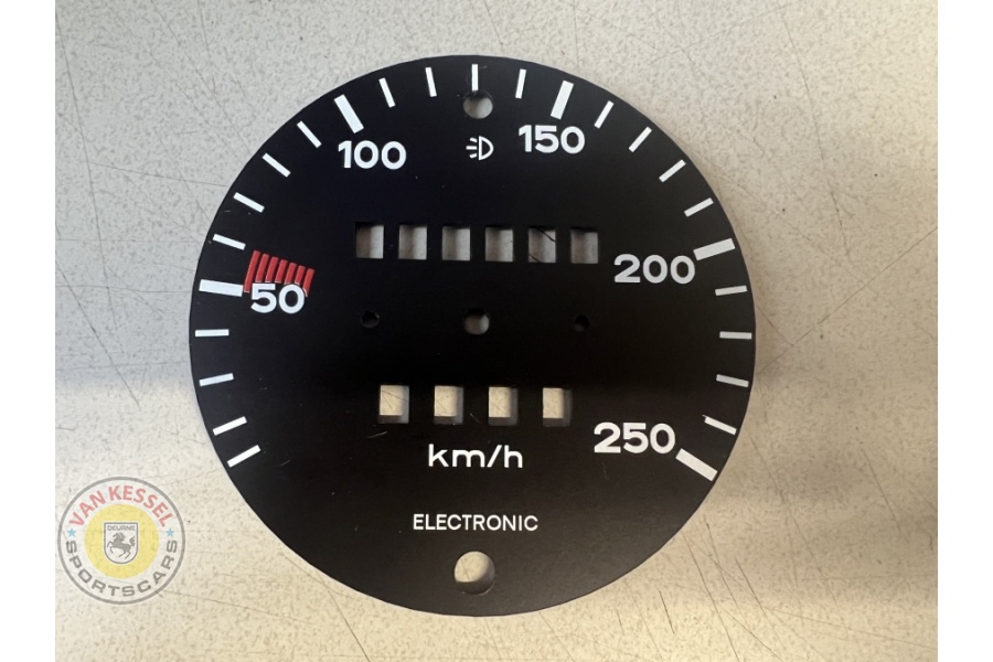 91164153100 - KM-tellerplaatje 250km/u electronisch 911 75-83 vervangplaatje