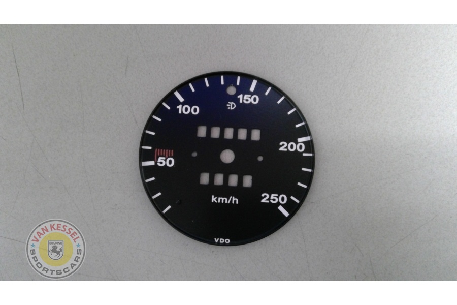 91164150129 - KM-tellerplaatje 250km/u mechanisch 911 1973-1978