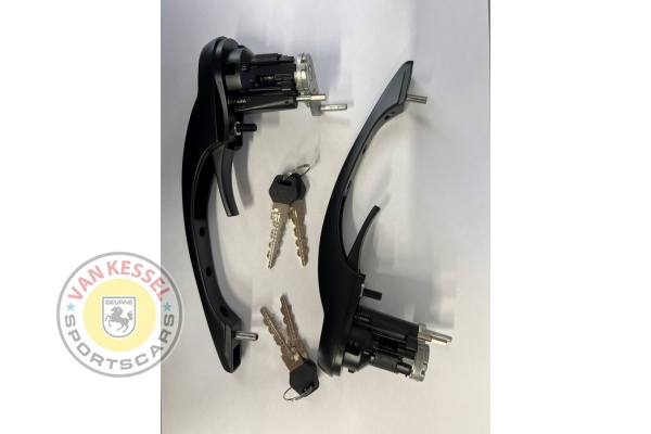 Deurklinkset zwart 911 en 964 geboord